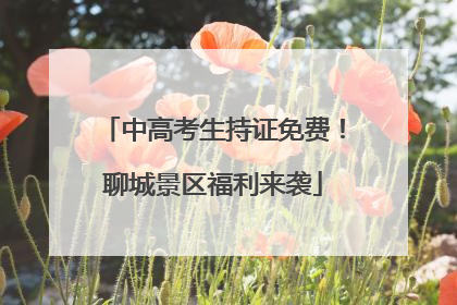中高考生持证免费！聊城景区福利来袭